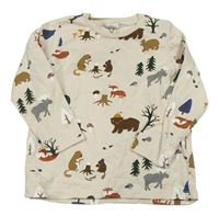 Světlebéžové triko s medvídky H&M