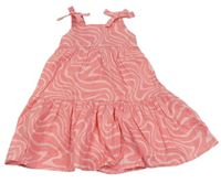 Růžové vzorované plátěné šaty George