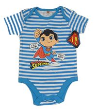 Modro-bílé pruhované body se Supermanem DC Comics