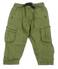 Khaki plátěné podšité cargo cuff kaloty zn. Next