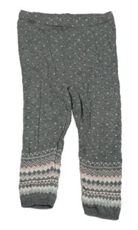 Tmavošedé vzorované pletené legíny H&M