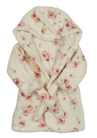 Smetanový plyšový chlupatý župan s kapucí George