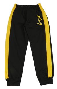 Černo-hořčicové tepláky s nápisem