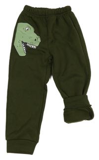 Khaki tepláky s dinosaurem