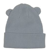 Světlemodrá žebrovaná pletená čepice s oušky George