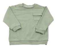 Zelená žebrovaná mikina s kapsou River Island