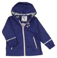 Tmavofialová nepromokavá bunda s motýly a kapucí Lupilu