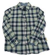 Tmavomodro-světlezeleno-bílá kostkovaná košile C&A