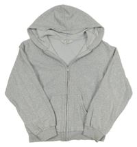 Šedá melírovaná propínací mikina s kapucí H&M