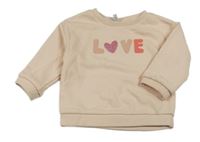 Růžová mikina s nápisem se srdcem Orchestra