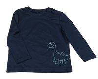 Tmavomodré sportovní triko s dinosaurem