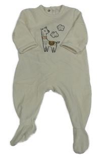 Smetanový sametový overal s lamou