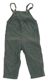 Khaki manšestrové laclové kalhoty Vertbaudet