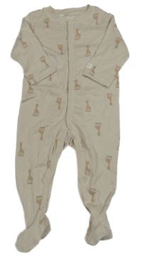 Béžový overal s žirafami H&M