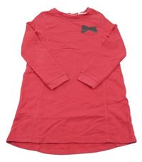 Malinové teplákové šaty s mašlí Lupilu