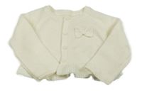 Smetanový propínací svetr s mašlí Nutmeg