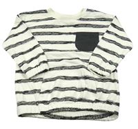 Bílo-černá pruhovaná mikina s kapsou George