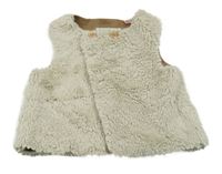 Béžová kožešinová podšitá vesta Zara