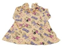 Meruňkové bavlněné šaty s Minnie a Daisy Disney
