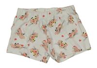 Smetanové bavlněné kraťasy s Růžovým panterem