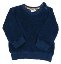 Petrolejová žebrovaná sametová mikina