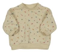 Béžová květovaná mikina H&M