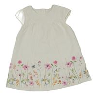 Bílé šaty s květinami Mothercare