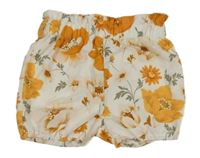Smetanové květované lehké kraťasy Shein