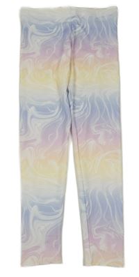 Lila-růžovo-žluté ombré vzorované sportovní legíny George