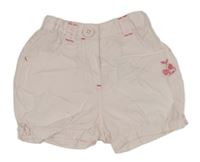Světlerůžové plátěné kraťasy s výšivkou Debenhams