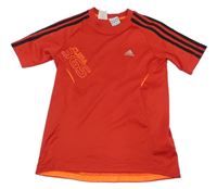 Červené sportovní funkční tričko s logem Adidas