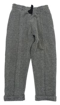 Černo-šedé vzorované teplákové kalhoty H&M