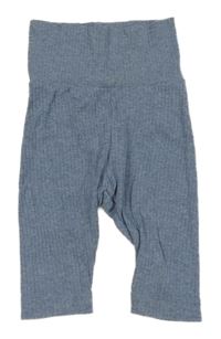 Modré melírované žebrované lehké tepláky H&M