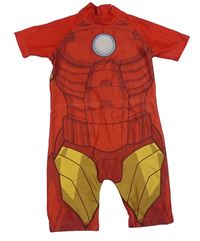 Červeno-žlutý vzorovaný UV overal - superhrdina Marvel