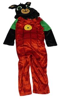 Kostým - červený sametový overal s kapucí - Bing zn. Tu