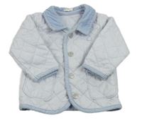 Světlemodrá šusťáková prošívaná lehce zateplená bunda Benetton