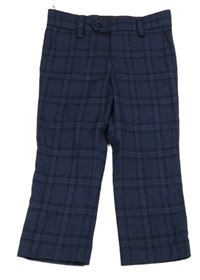 Tmavomodré kostkované společenské chino kalhoty Next