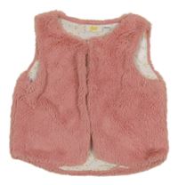 Růžová kožešinová podšitá vesta kids