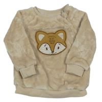 Béžová plyšová mikina s medvědem Pep&Co