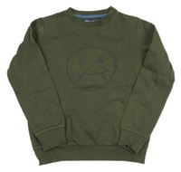 Tmavozelená mikina se smajlíkem 