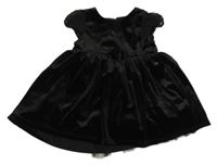 Černé sametové šaty s mašlí H&M