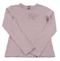 Lila triko s nápisem z kamínků 