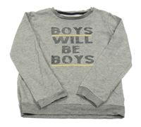 Šedá melírovaná mikina s nápisem Pep&Co