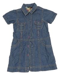 Modré propínací riflové šaty s límečkem George