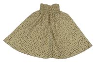 Béžová puntíkatá lehká sukně s knoflíky shein