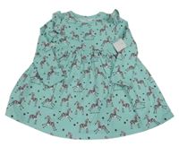 Nové - světlemodré šaty se zebrami F&F