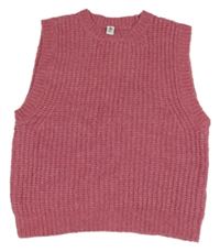 Růžová svetrová vlněná vesta Yigga