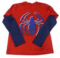 Červeno-tmavomodré sportovní triko - Spiderman 