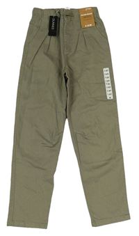 Khaki teplákové relaxed fit kalhoty zn. Dunnes Stores