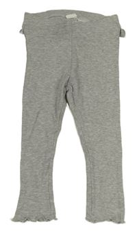 Šedé žebrované legíny s volánkem H&M